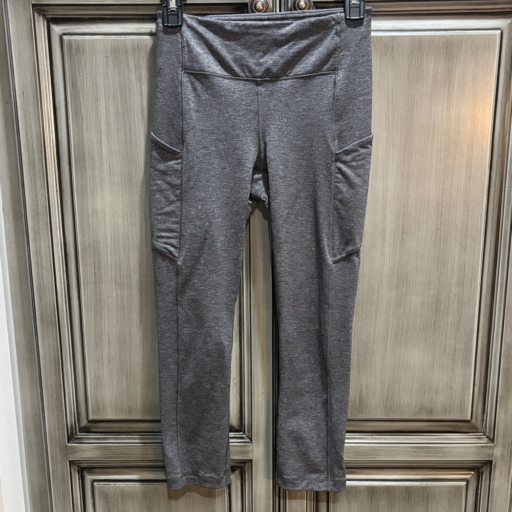 Lululemon Gray Zip the Line Leggings with Pockets